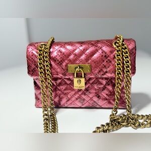 Kurt Geiger London Brixton Metallic Quilted Mini Crossbody Valentines Datenight